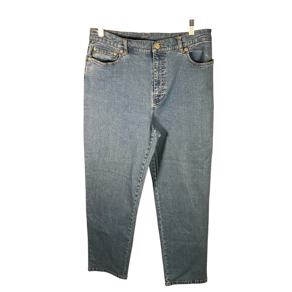 Vintage Lauren Ralph Lauren Petite Jeans Y2K‎ High Rise Tapered Mom Denim 14P